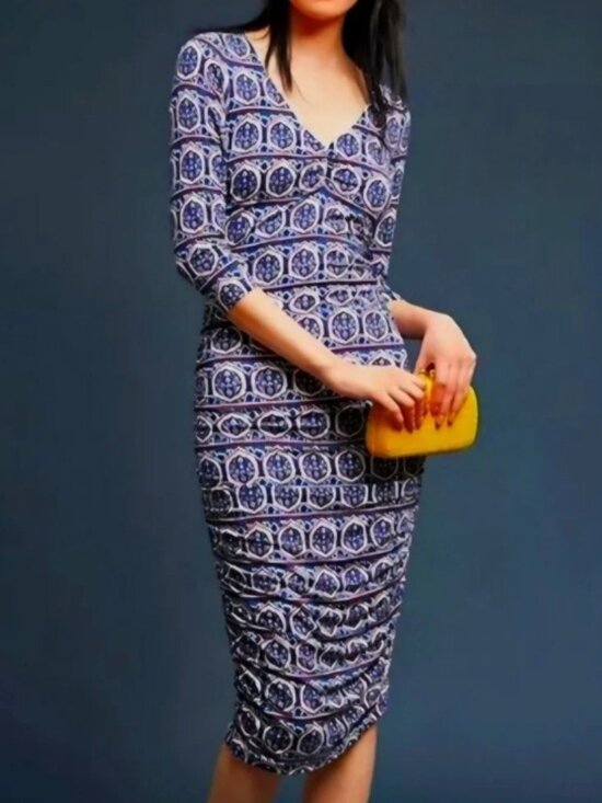 Anthropologie Dresses & Skirts - NEW Anthropologie Moulinette Soeurs Medea Ruched Column Midi Dress (Medium)